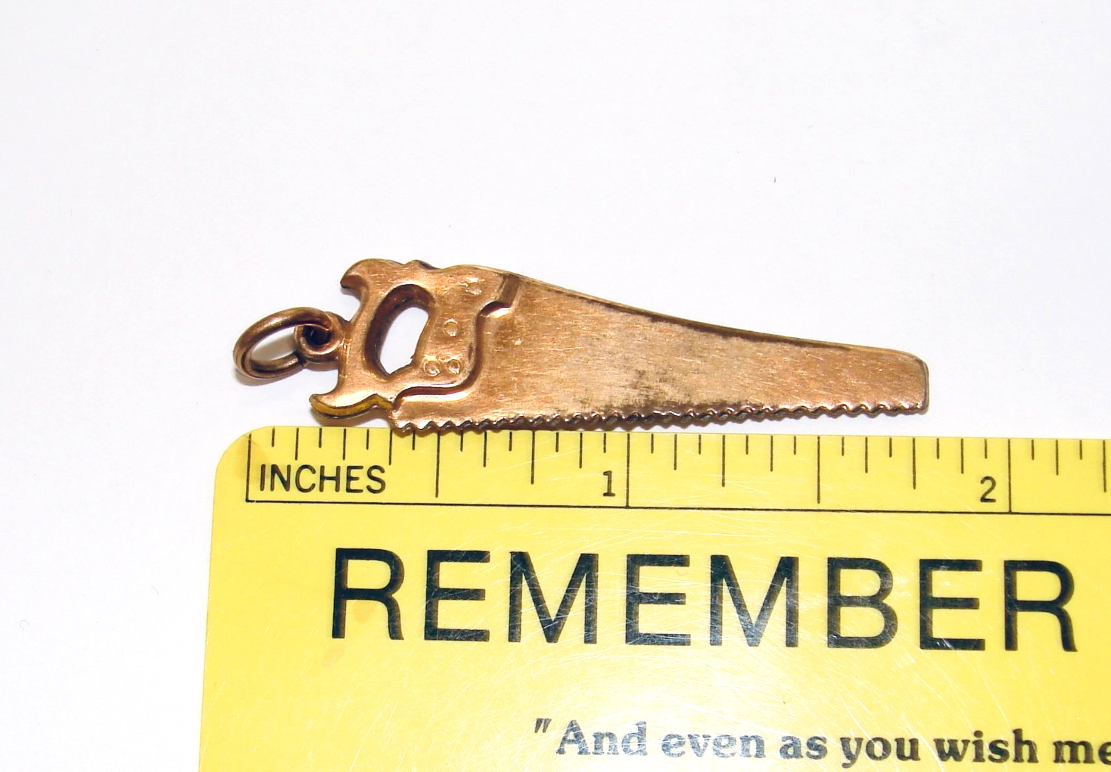 ANTIQUE ROSE GOLD POCKET WATCH FOB ADVERTISING SIMONDS SAW CO. PENDANT TOOL RARE