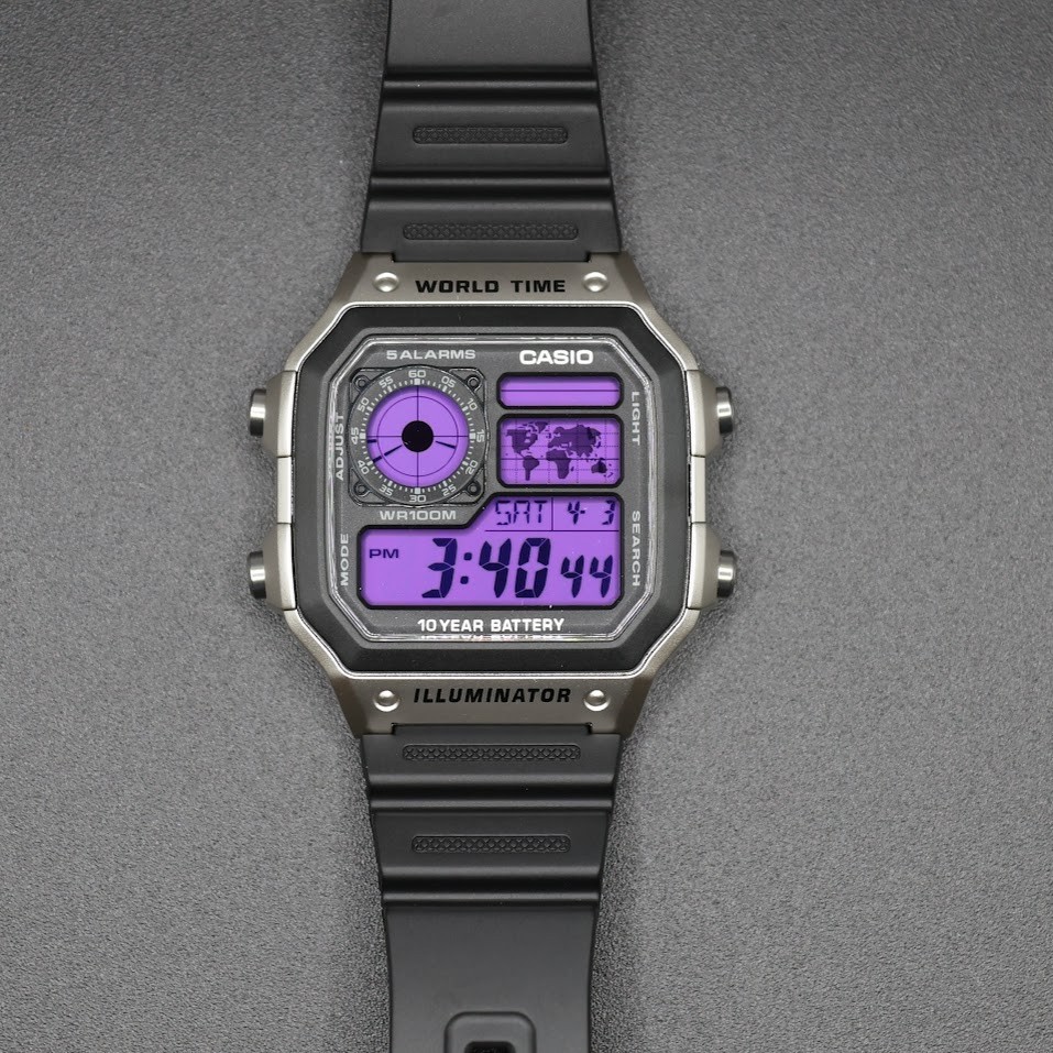 Cyber Violet | CASIO AE-1200WHD Royale | World Time Watch | Mod 🟪