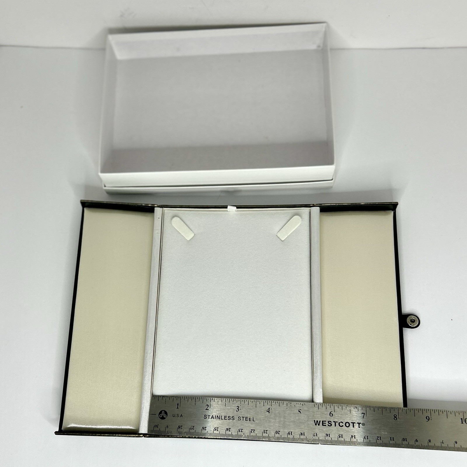 Leatherette Necklace Gift Box Black 2 Door 7.75 X 5.5 in Gold Trim
