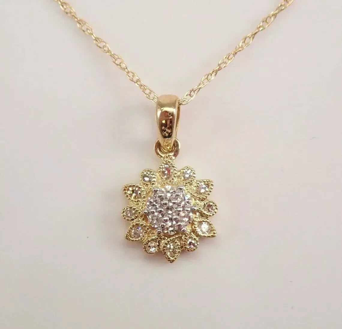 1Ct Round Cut VVS1/D Diamond Snowflake Pendant 14K Yellow Gold Finish Free Chain