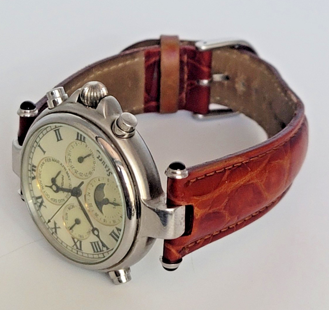 Stauer Men’s Automatic Chronograph Wristwatch 13372 Vintage – Moon Phase SB8