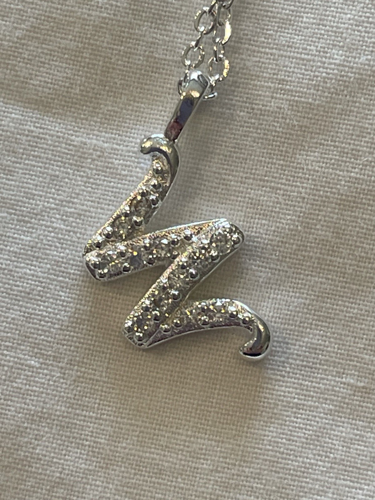 925 Sterling Silver Initial Necklaces For Women W Letter, 18 Inch Cable Chain
