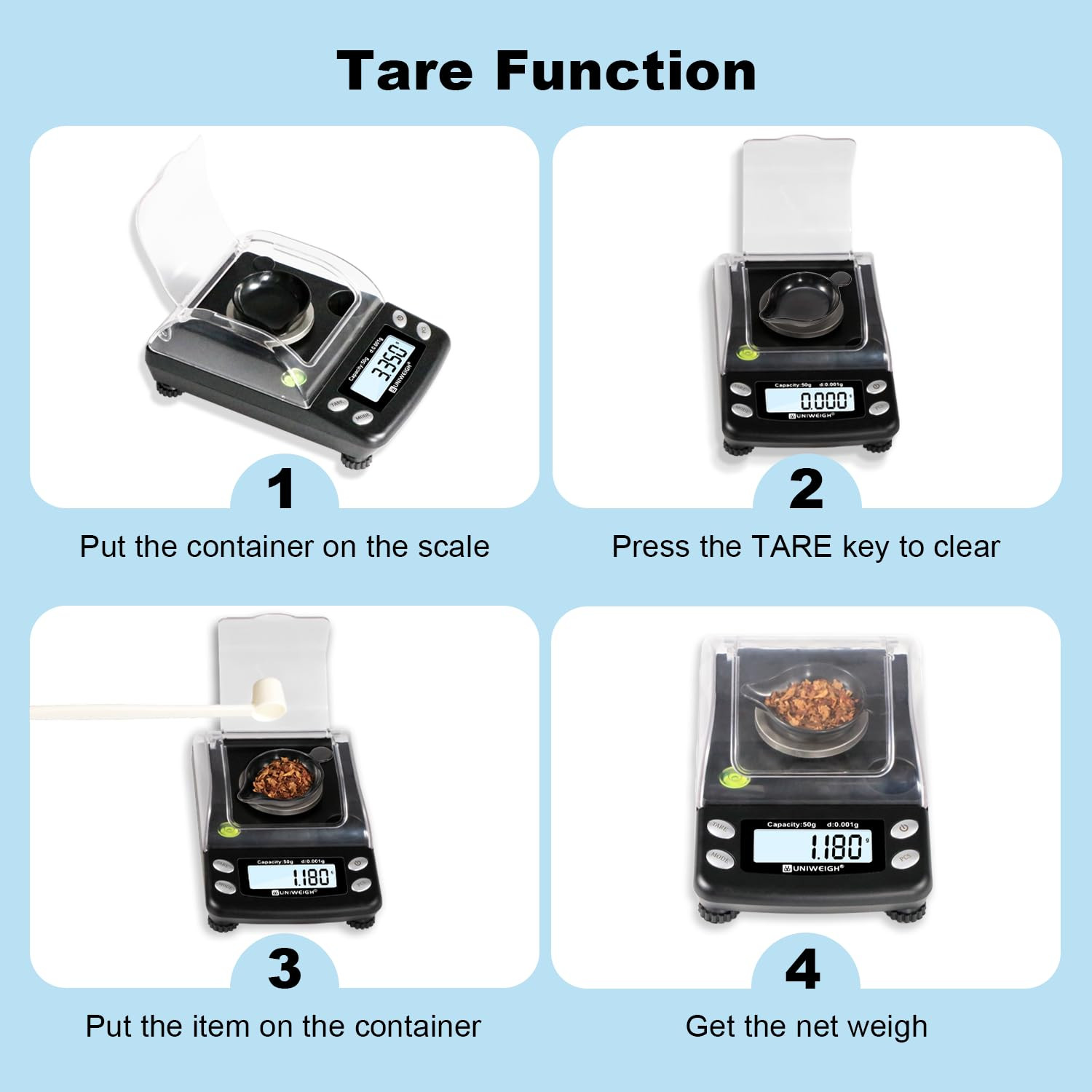 Digital Milligram Scale Accurate 0.001G/50G Mg Scale for Powder |