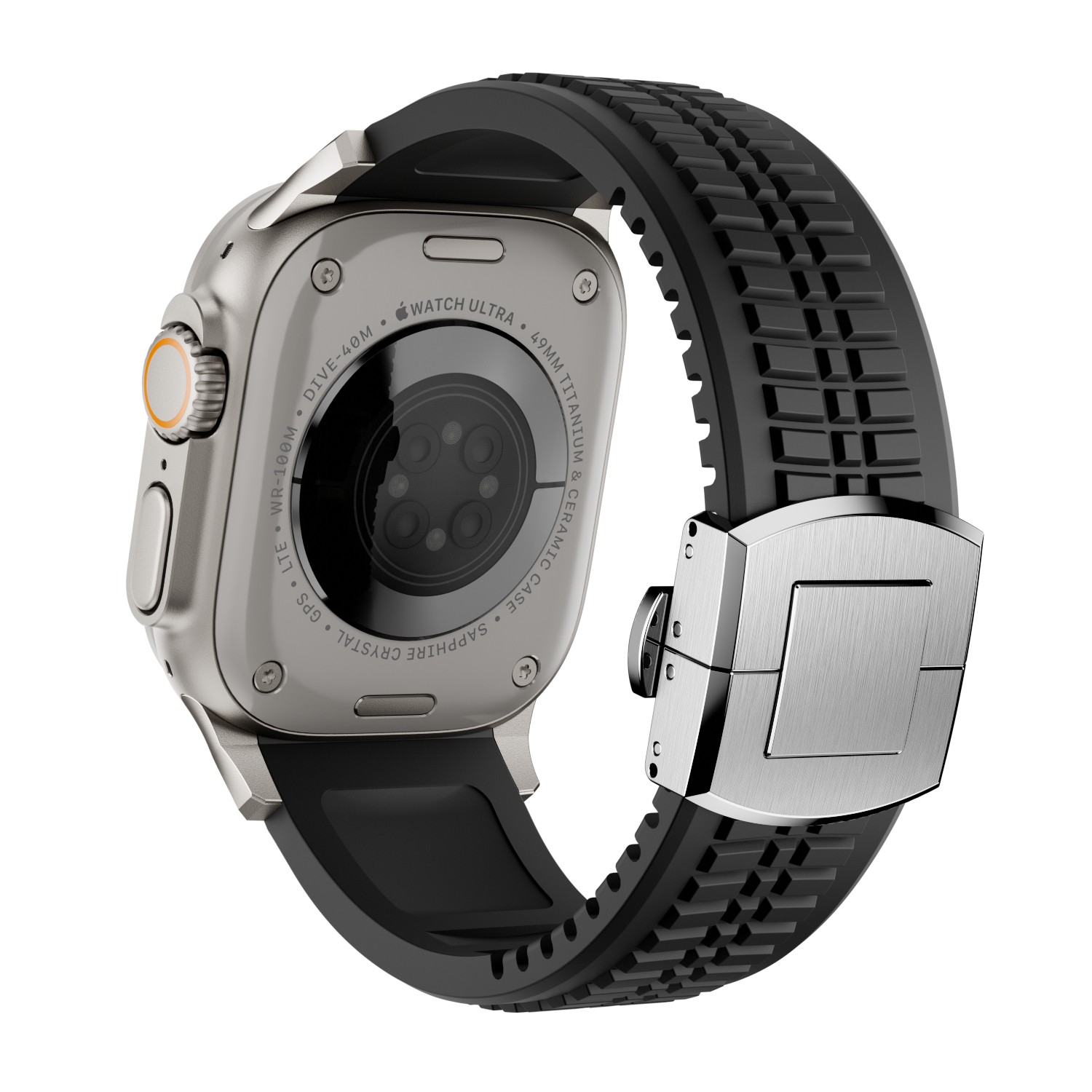 For Apple Watch 42/44/45/46/49mm Silicone Sports Adjustanle Strap Brascelet Band