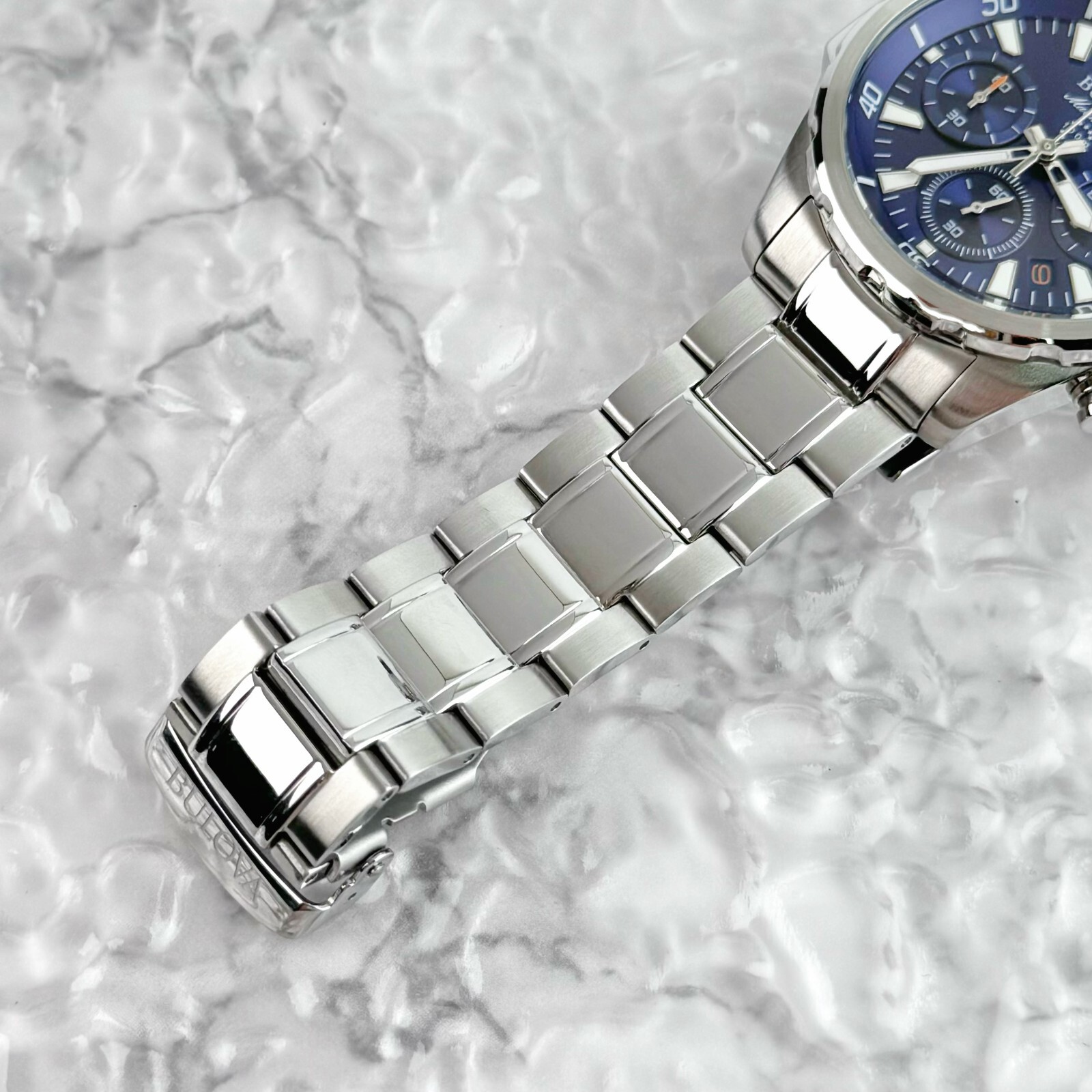 Bulova Classic Marine Star 96B256 Bule Dial Quartz Chronograph Men’s Watch 43MM