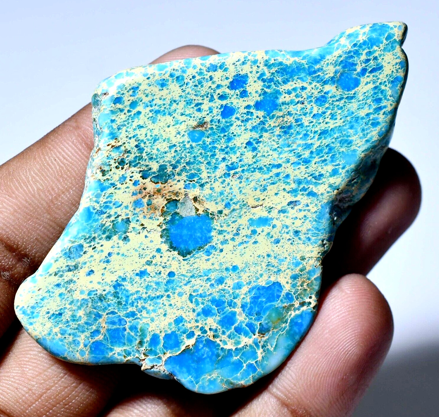 Natural Blue Ridge Turquoise 135.0 Ct Polished Slab Untreated Certified Gemstone