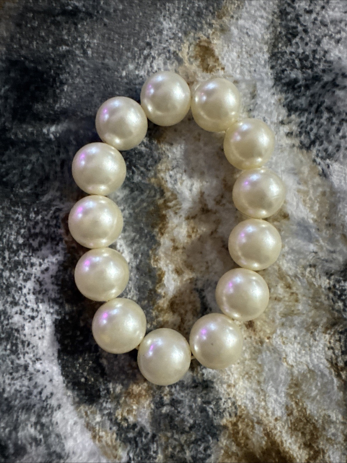 12 Vtg Bracelet Stones Metal Faux Pearl Beads Some Stretchable