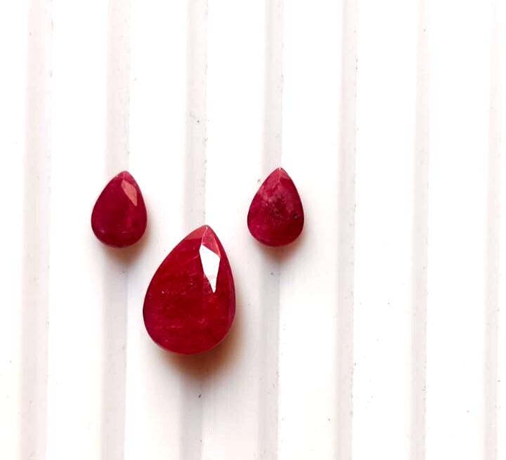 4.50-Cts Natural Ruby Loose Gemstone 3-Pc Set Size 5 X 7 – 8 X 11 MM Approx.