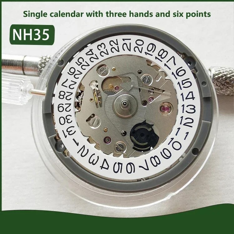 NH35 NH35A Automatic Mechanical Watch Movement at 3/3.8/6 White/Black Date Disc