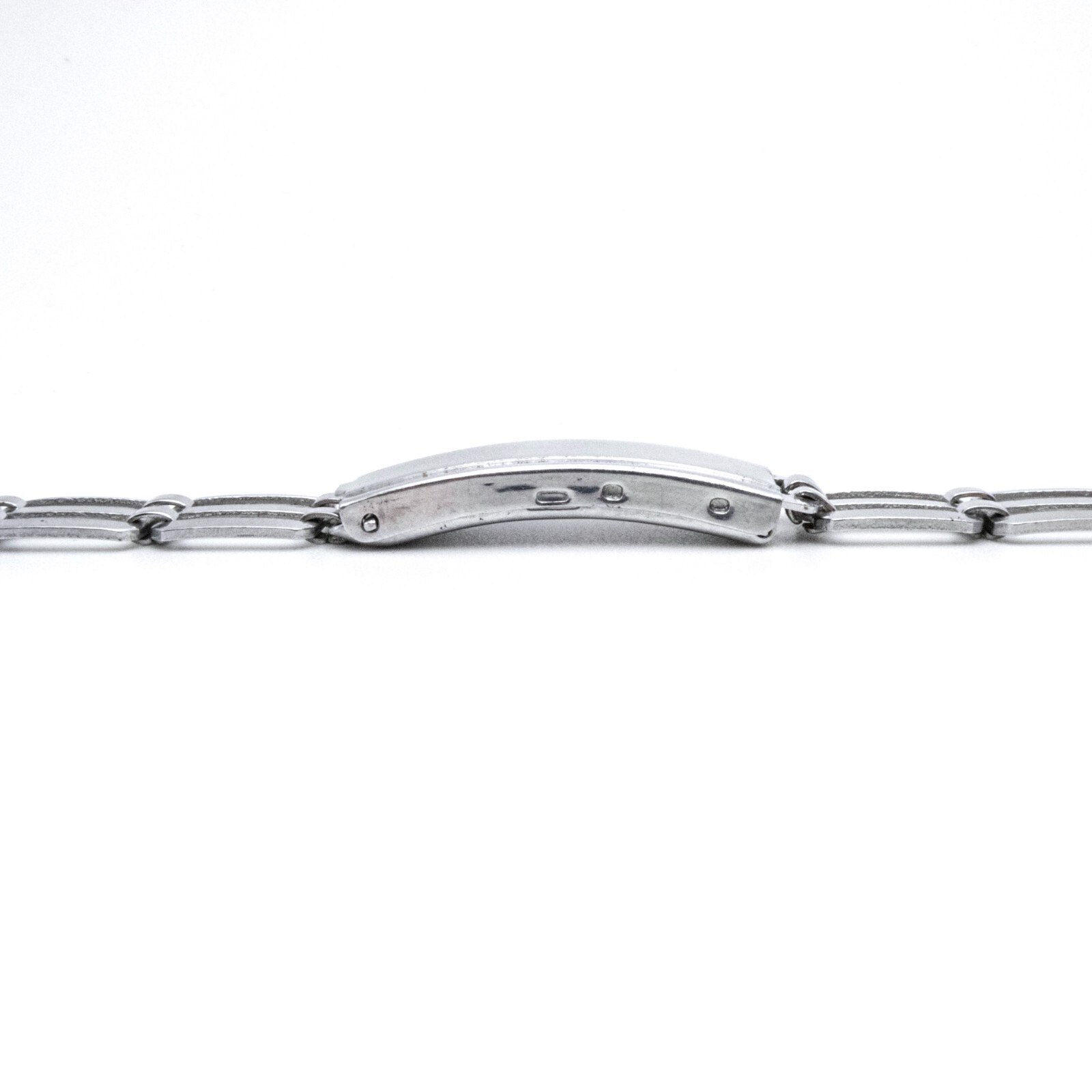 Vintage 17.0 mm Art Deco style open link wristwatch bracelet w/four-part clasp