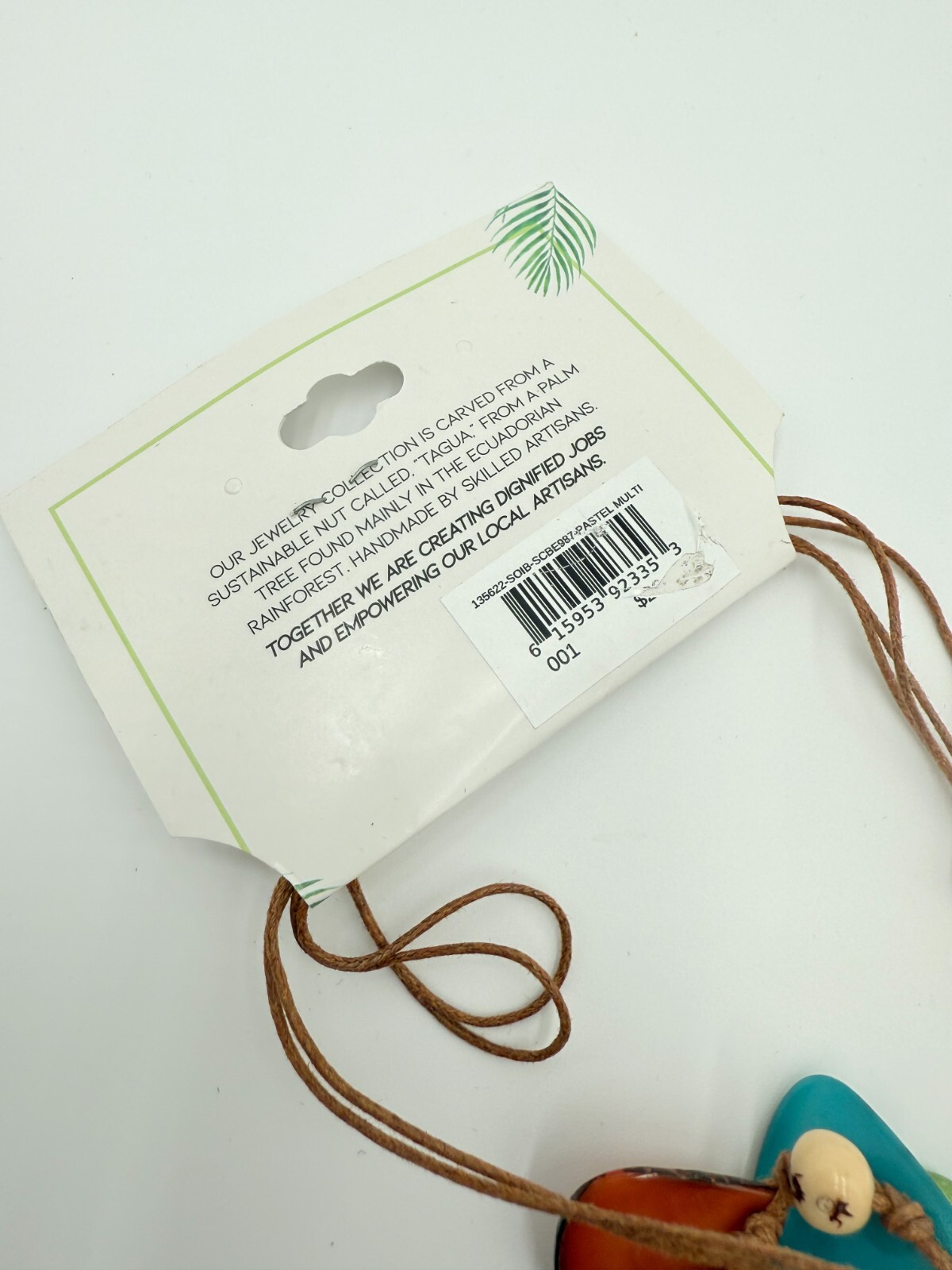 Tagua by SORAYA CEDENO Agave Necklace Multi Color Artisan New