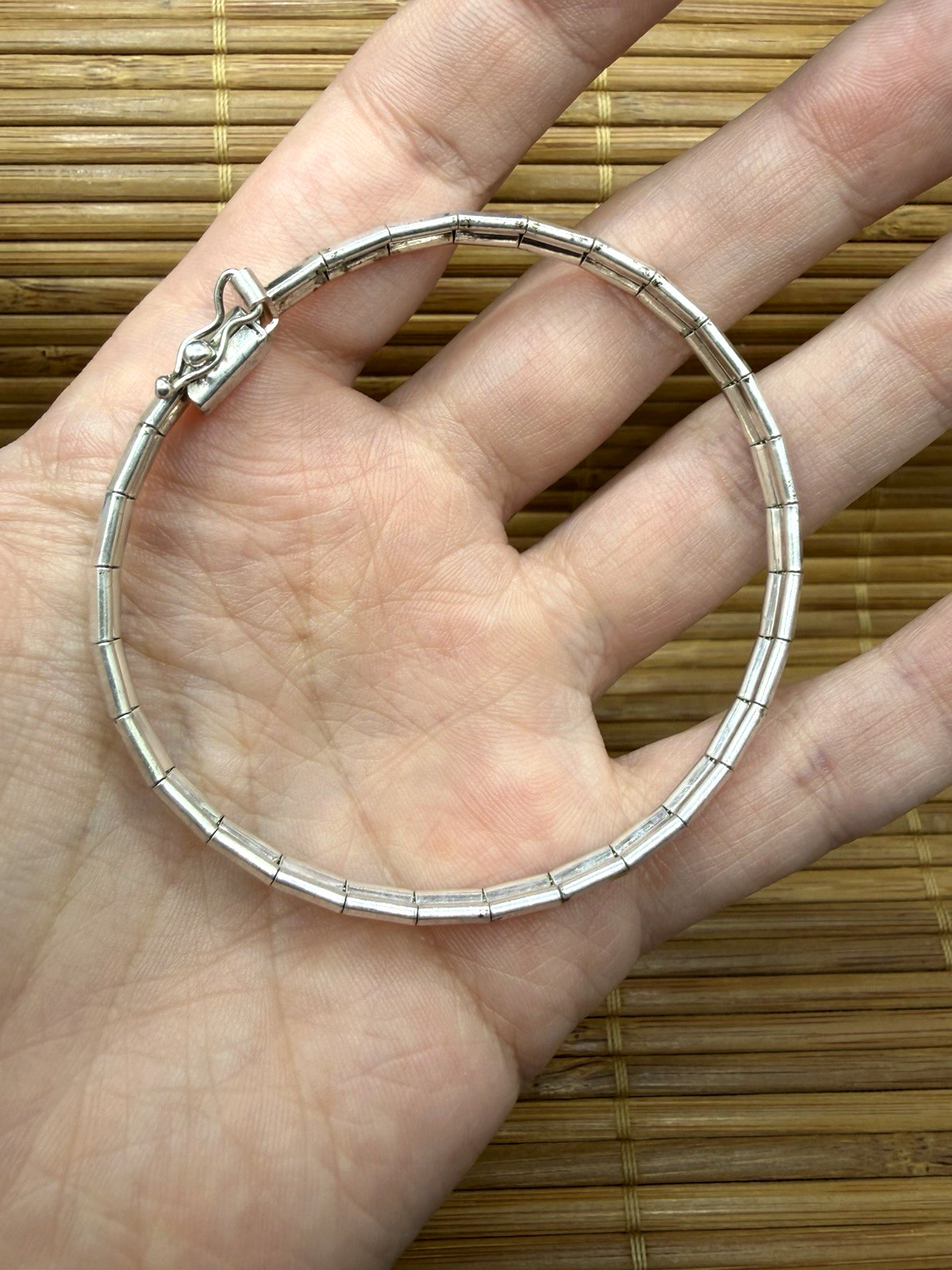 Vintage MILOR Italian Sterling Silver Omega Bangle Bracelet