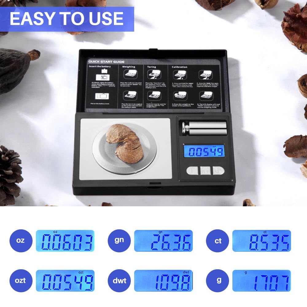 THINKSCALE Milligram Scale 50g x 01g Powder Scale 01g Accuracy Micro Scale for