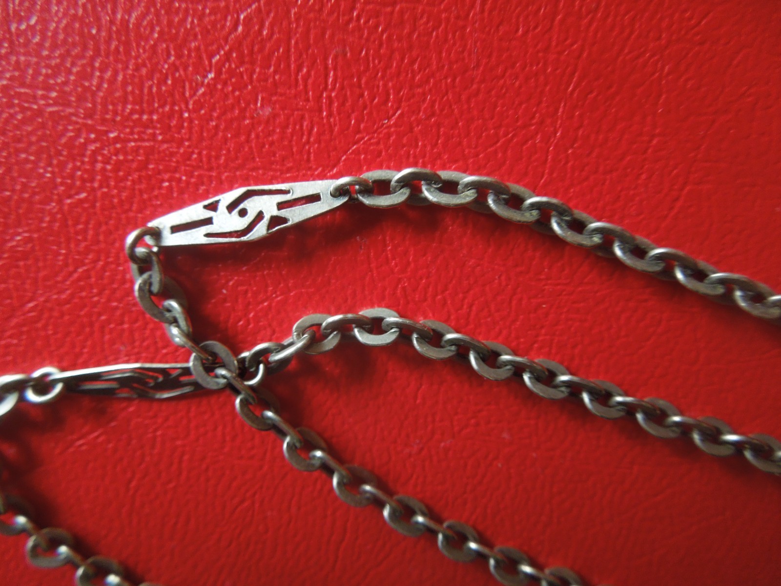 J7808 VTG DUTCH ART DECO SOLID 835 SILVER CHAIN LENGTH 82 CM SEE DESCRIPT