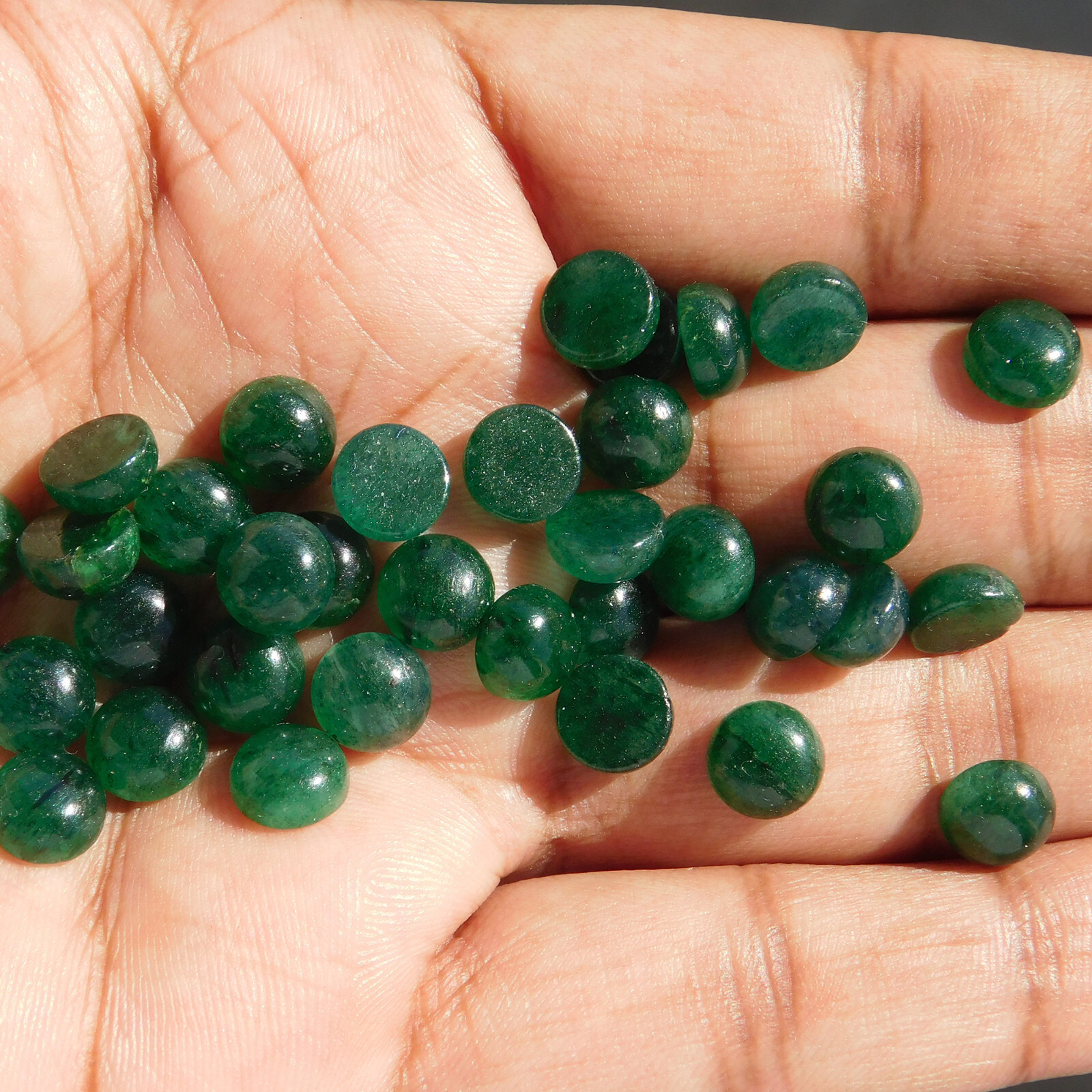 Natural Green Aventurine Round 3 mm to 20 mm Cabochon Loose Gemstone Lot