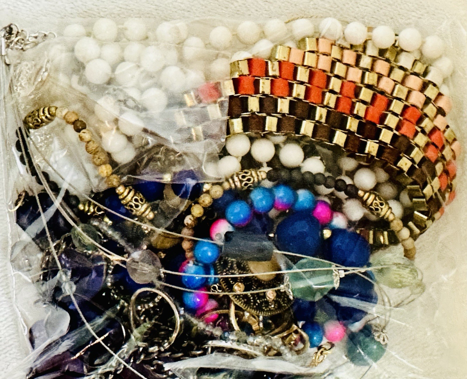 Mixed Costume Jewelry Lot All Wear Necklace Bracelet Earrings A23