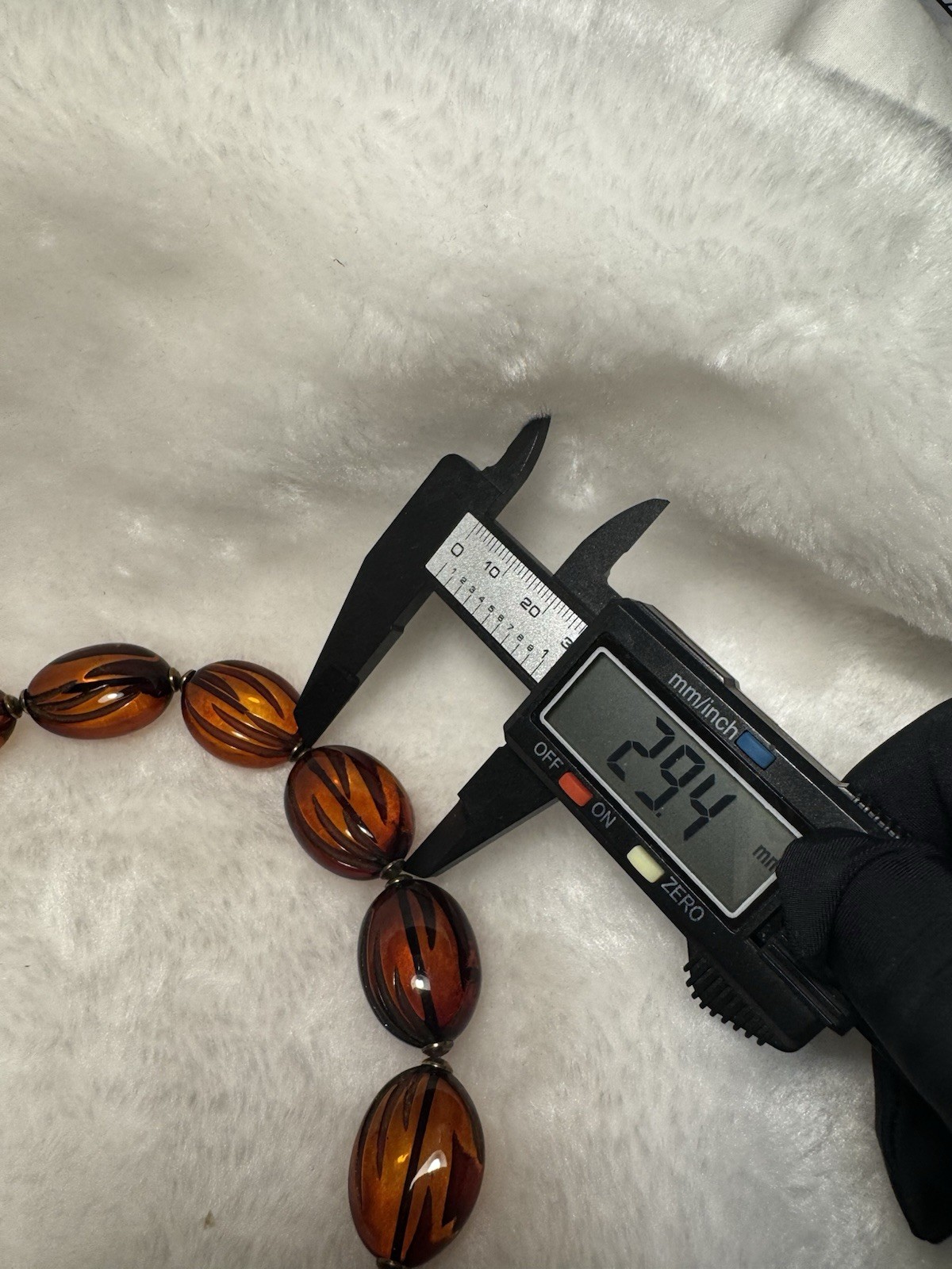 Natural Baltic Amber Bead Necklace – Large Polished Cognac Beads 56.37g 51cm