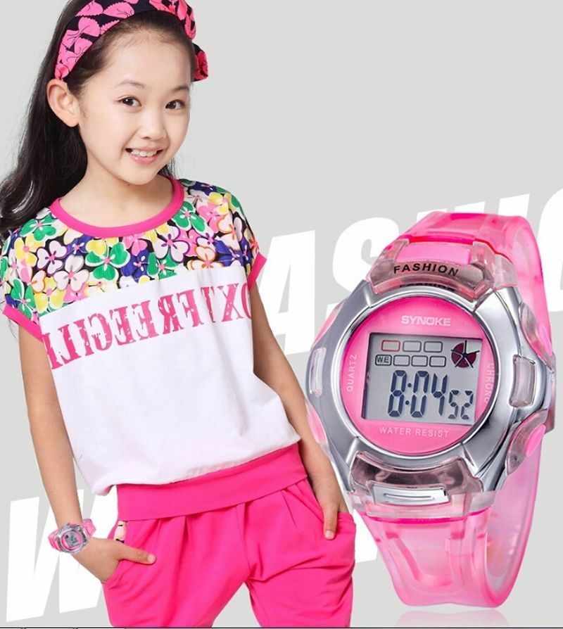 Multifunction Children Kids Waterproof Boys Girls Digital Alarm Date Wrist Watch