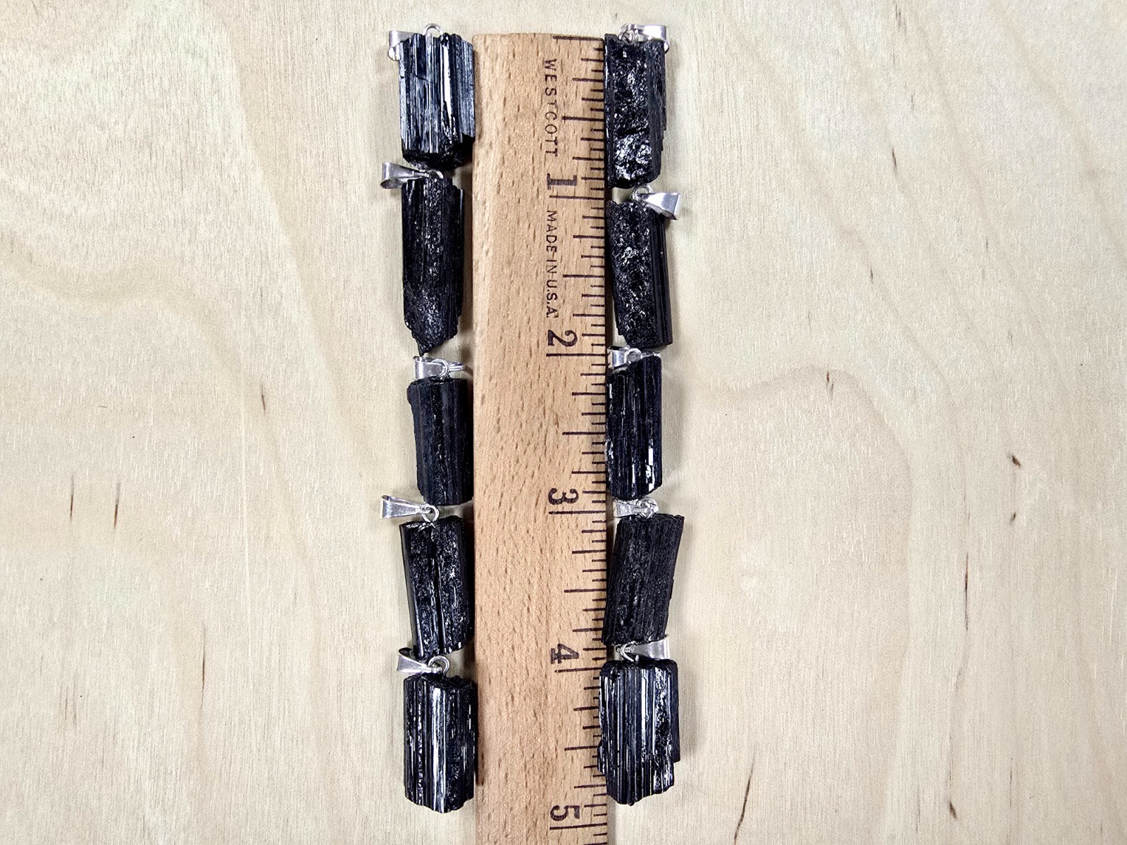 Black Tourmaline Pendant Raw Natural Crystal Necklace for Protection