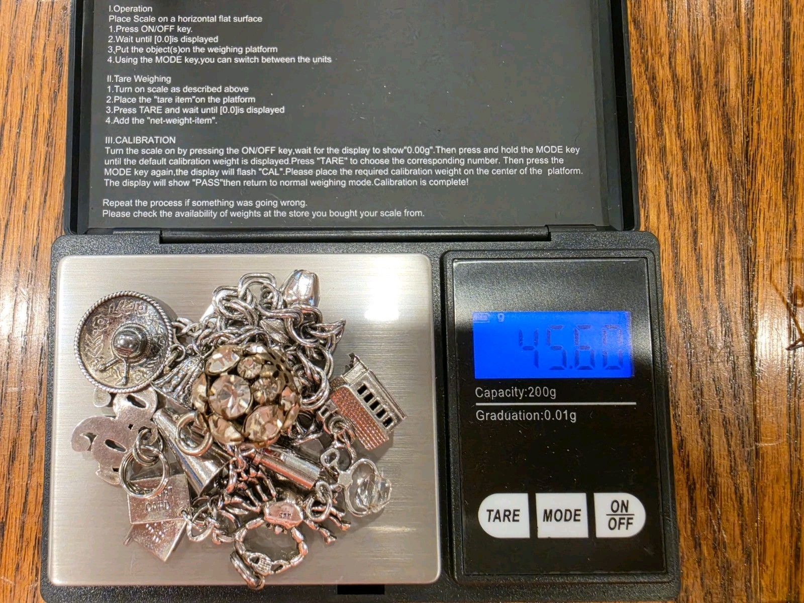 Two Vintage 925 Sterling Silver Charm Bracelets With Charms 45 Grams Not Scrap