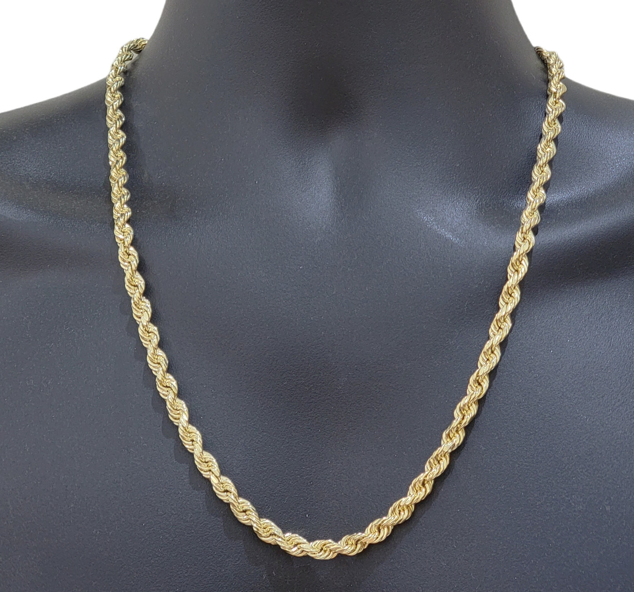 Real 14k Yellow Gold Rope Chain 6.5mm 24″ inch Long 14kt Men’s Necklace