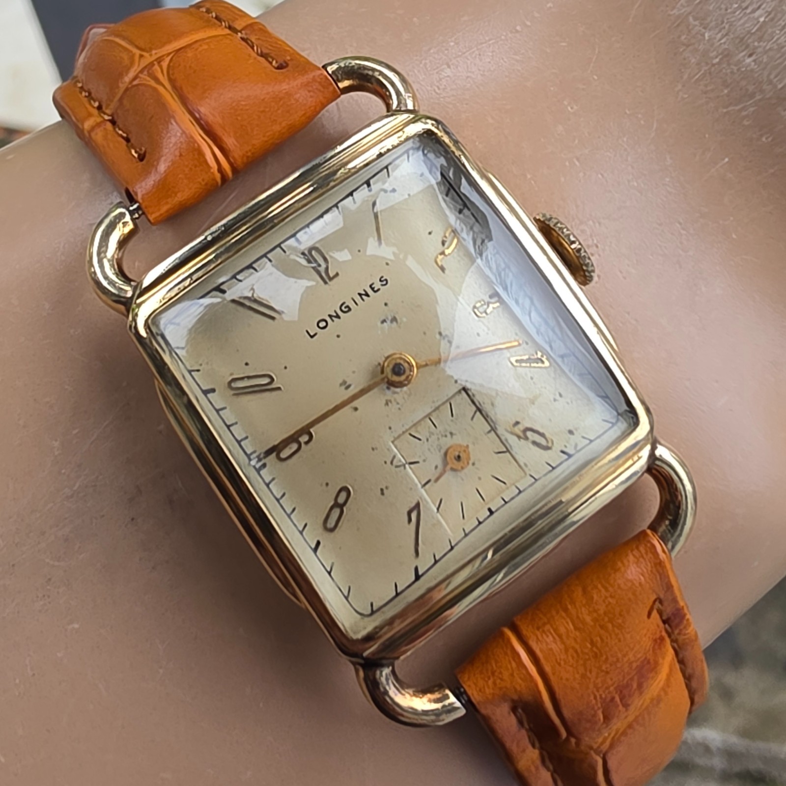Vintage LONGINES men’s manual wind watch 10L 10K GF swiss Art Numeral Dial 1942