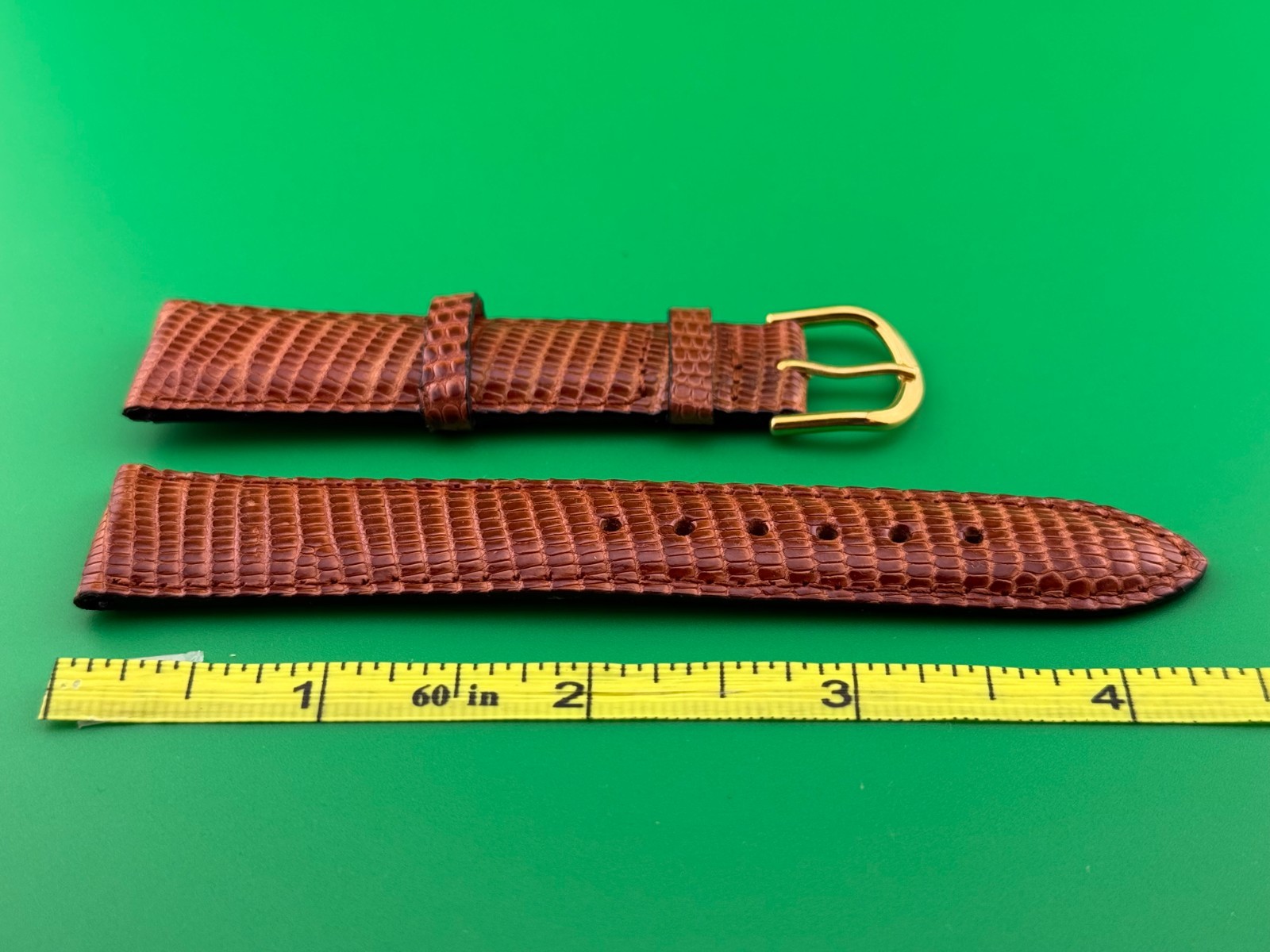 BROWN LIZARD WRIST WATCH STRAP..LIGHT BROWN. NEW. MULTIPLE SIZES. GENUINE.