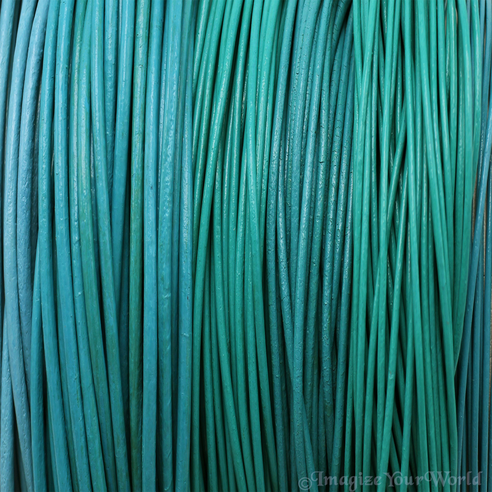 Teal Leather Cord Necklace Custom Handmade choker to 36 inches 16 22 24 30 18 +