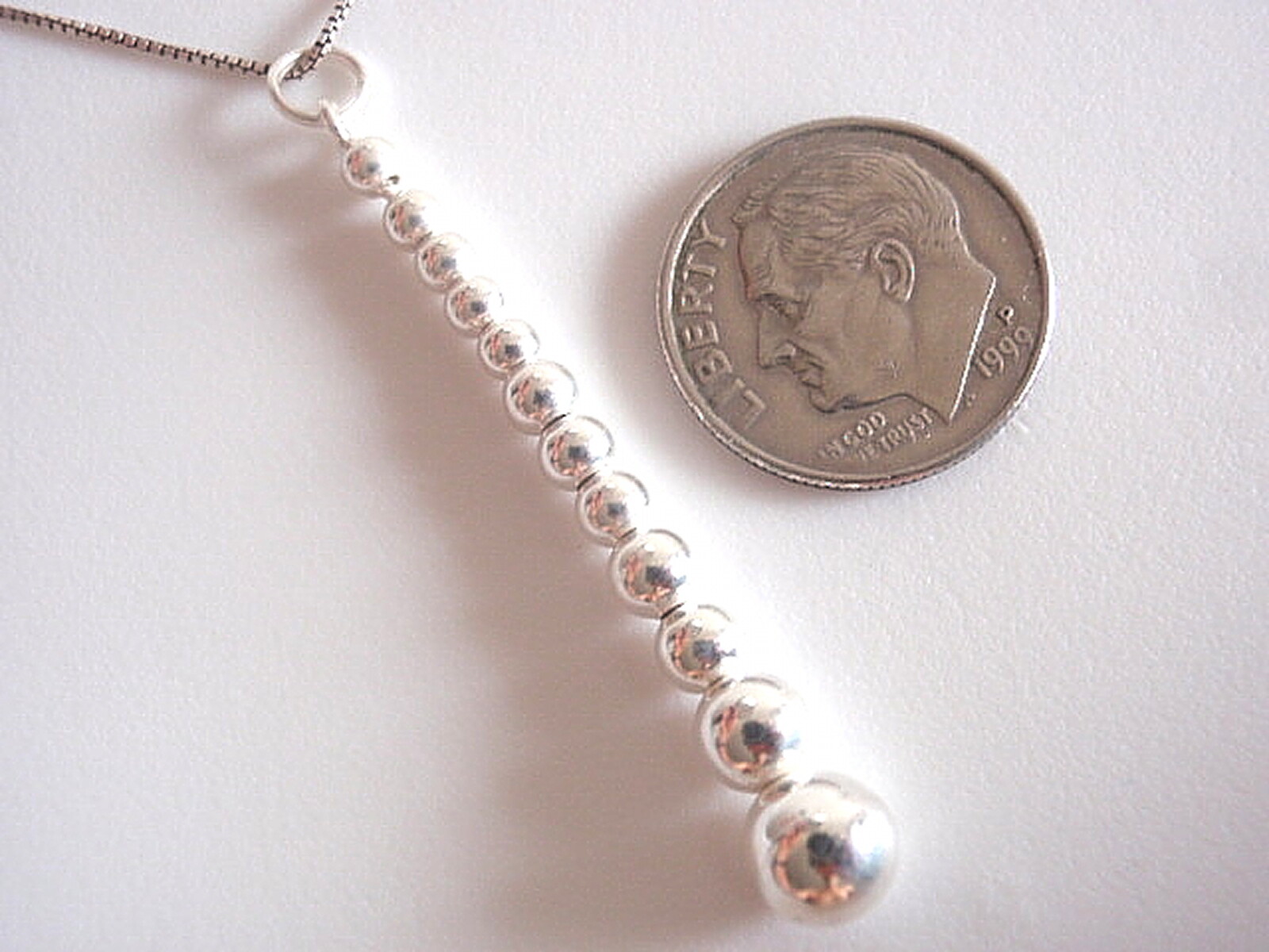 Multi Silver Balls Necklace 925 Sterling Silver Flexible
