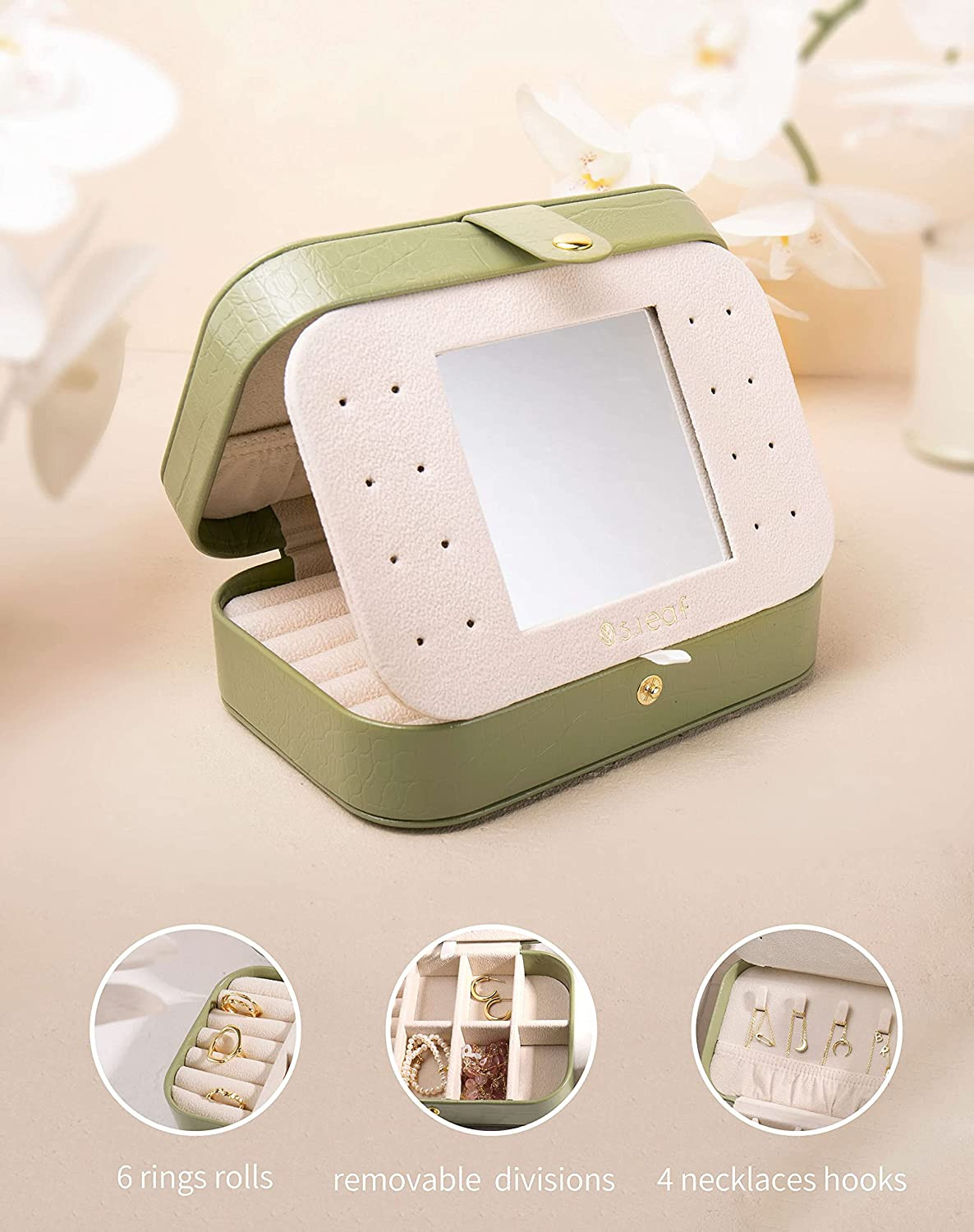 Travel Jewelry Organizer Boxes for Women Small Portable Necklace Earrings Bracel