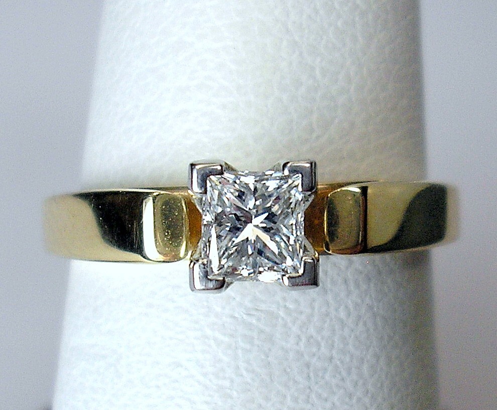 0.41ct Princess 0.43ctw Natural Diamonds 14K Yellow Wedding Set Was $2,395 Video