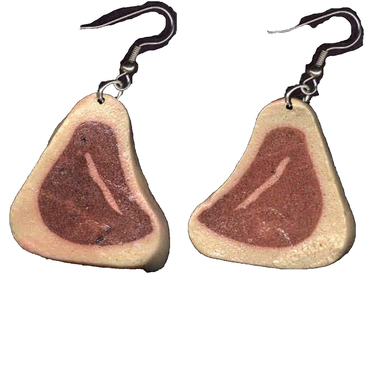 Funny HUGE BBQ STEAK EARRINGS Grill Meat Food Chef Cooking Novelty Funky Jewelry