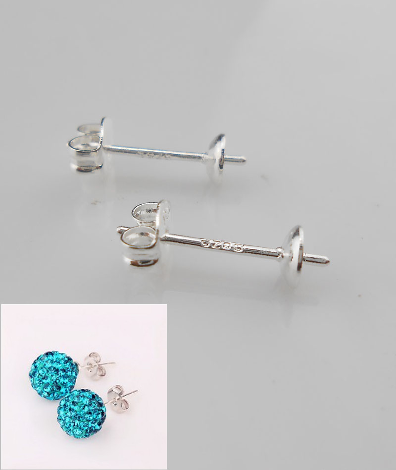 Wholesale FREE DIY Findings Supplies 925 Sterling Silver Ear Pin Stud Earrings