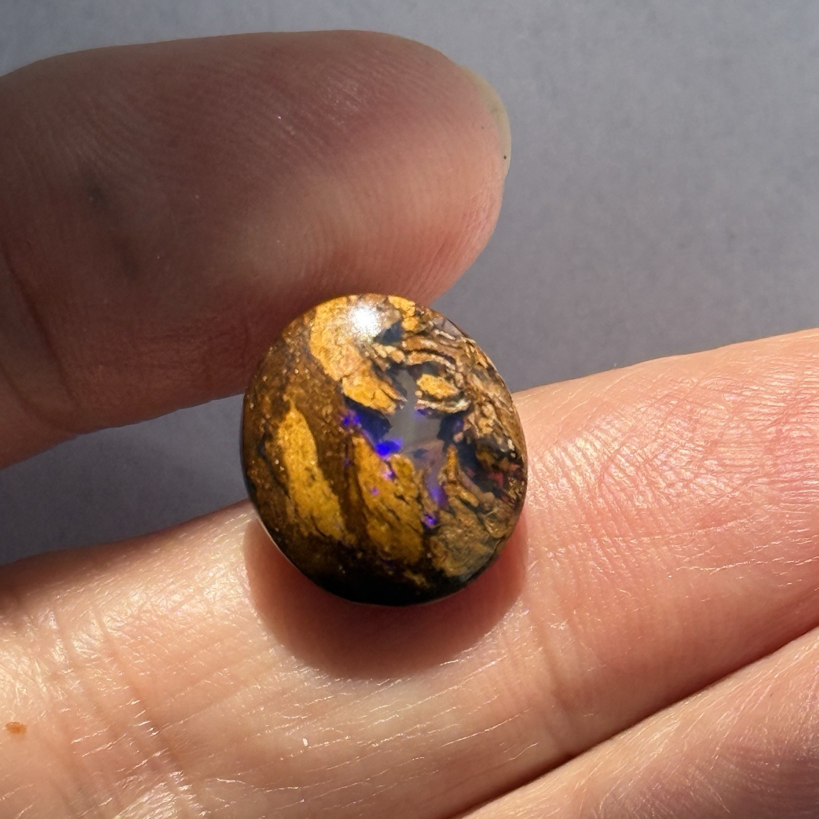 6.65ct 14.3×12.6×5.2mm Fine Australian Koroit Boulder Opal Oval Cabochon Gem