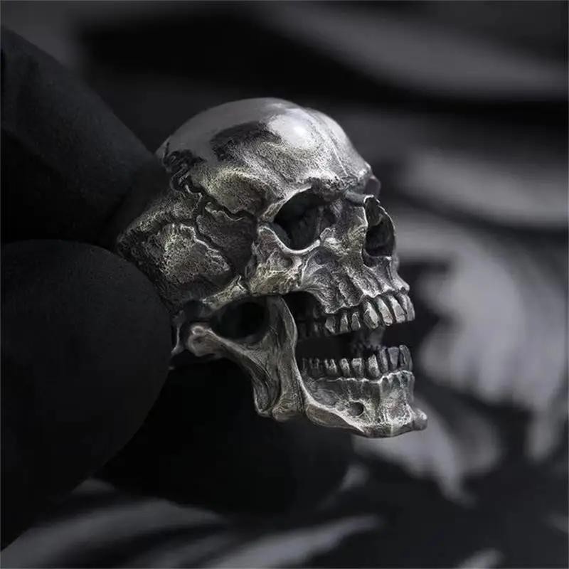 Men’s Stainless Steel Unique Gothic Skull Ring Biker Punk Retro Biker Motorcycle
