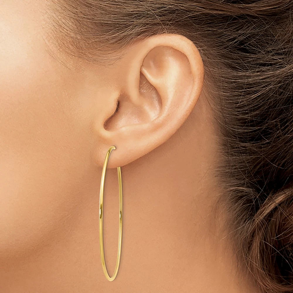 14K Yellow Gold 1.25mm Endless Hoop Earring