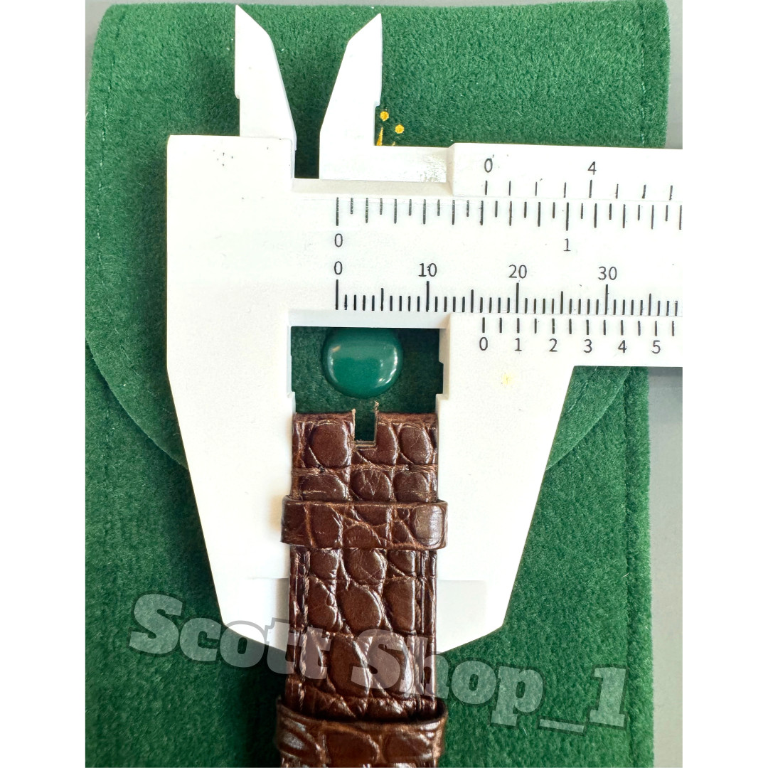 ROLEX Light Brown Crocodile Leather Watch Strap 20-16mm Silver Buckle NOS