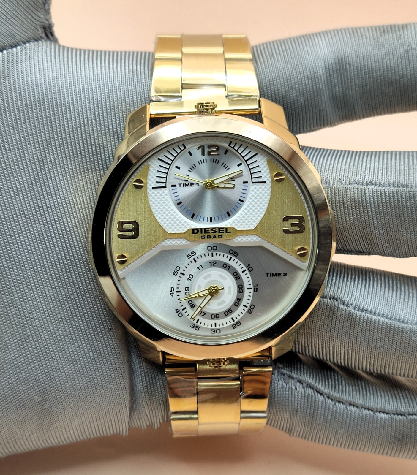 Luxury Diesel Only The Brave 5 Bar Dual Time Refurbished Men’s Wrist Watch