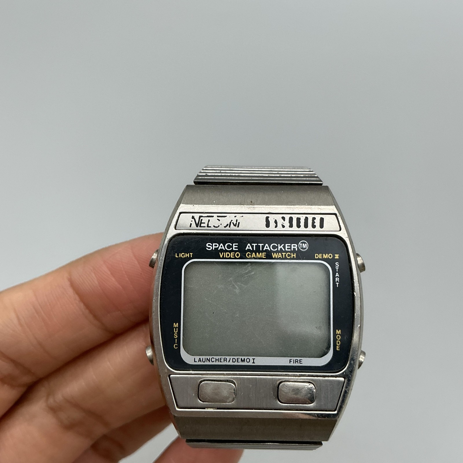 Vintage M Z Berger Mens Watch 34mm Space Attacker Video Game BROKEN PARTS REPAIR