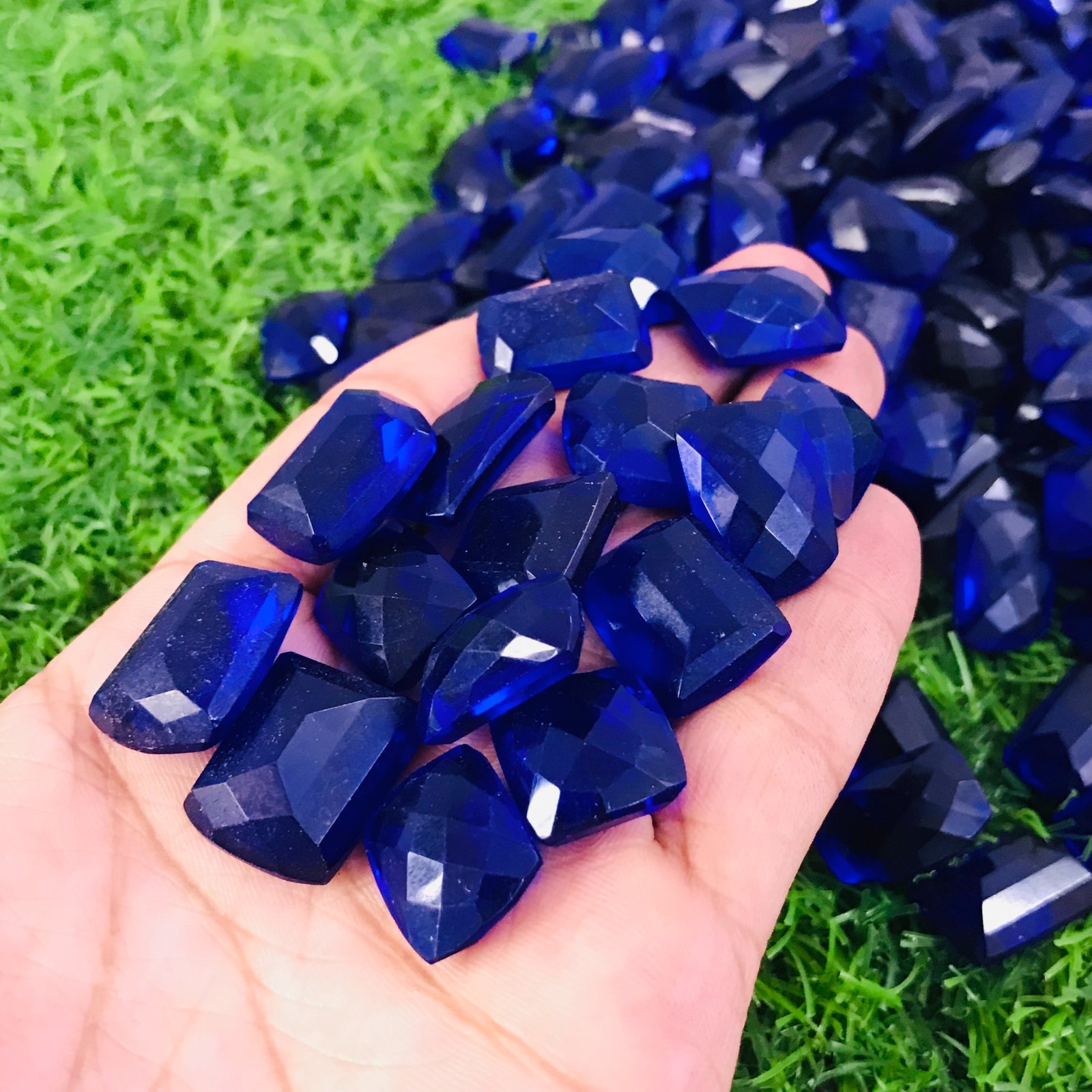 Faceted Dark Blue Topaz Hydro Quartz Octagon Loose Gemstone