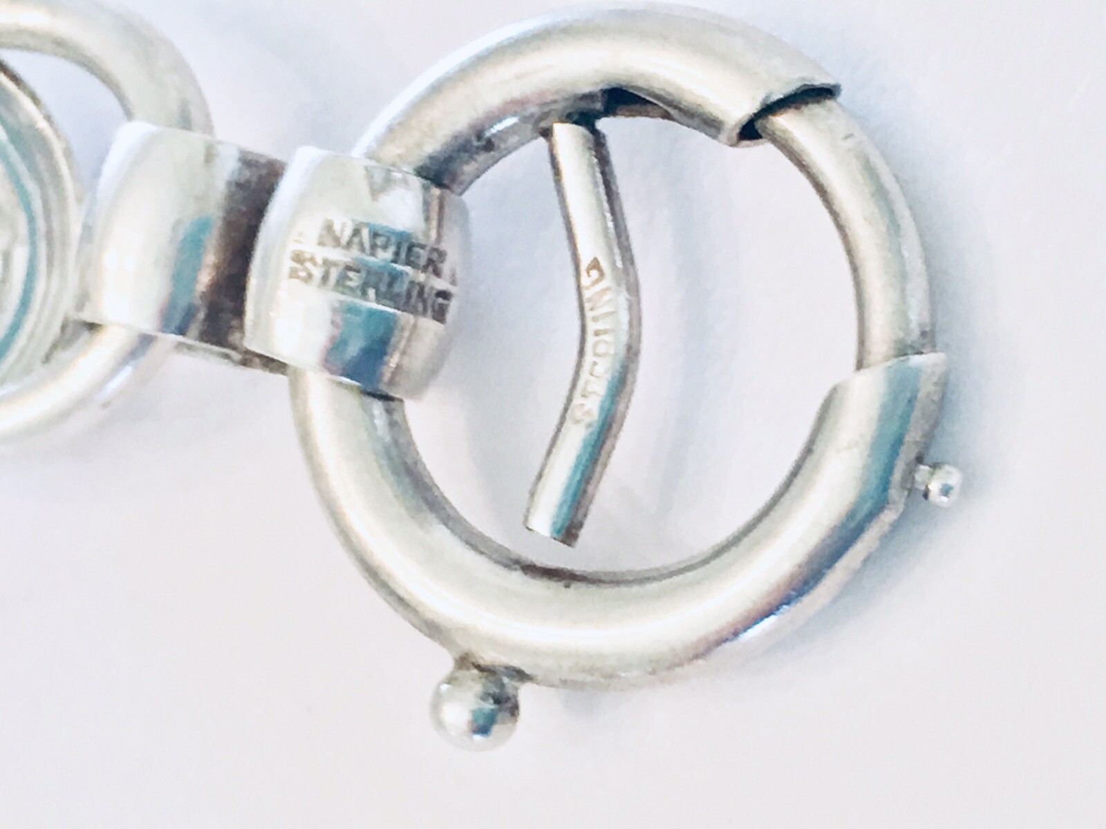 Vintage 40’s ~ NAPIER ~ STERLING SILVER ~ 7.5 Link Bracelet ~ 35 Grams