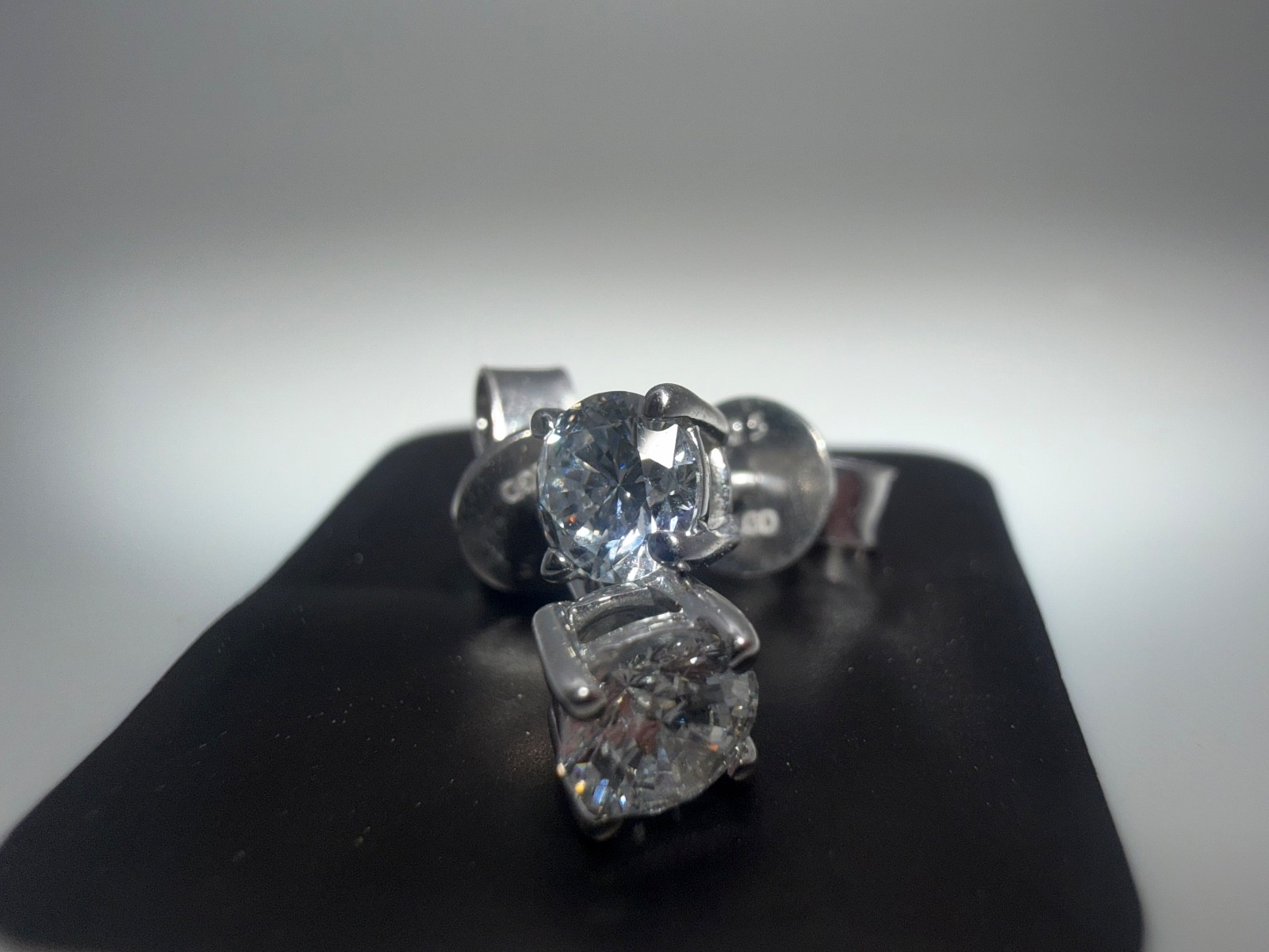 1.5 CT.T.W. Lab Grown Genuine Diamond Earrings .925 Sterling Silver