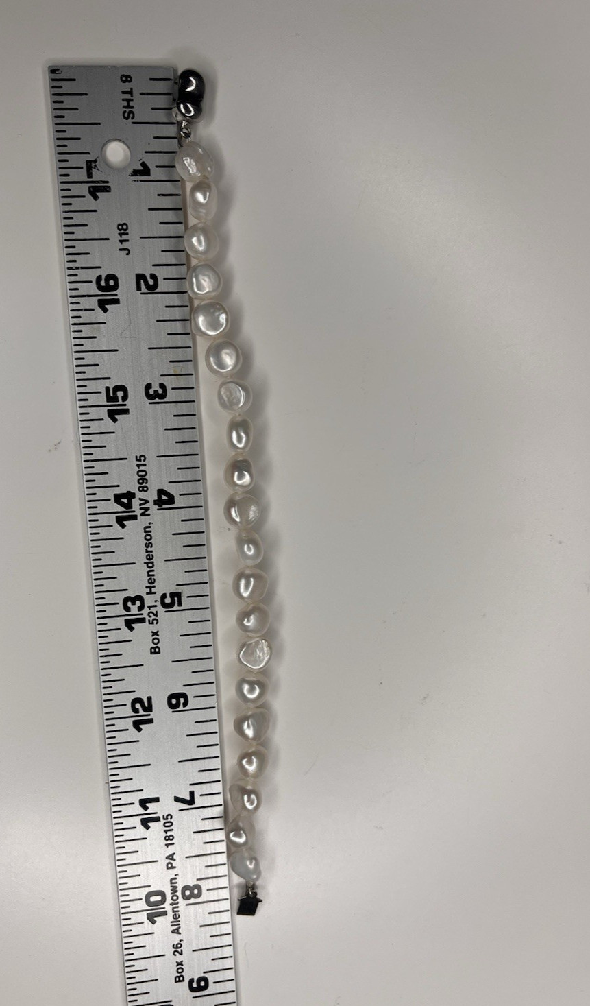 Khai Baroque Pearl Bracelet Philippines Real Fresh Water Silver Tone Clasp ~ 7″
