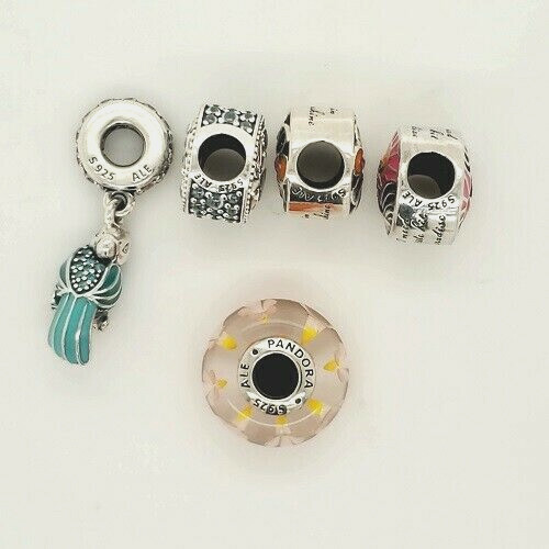 Pandora 925 assorted Summer Beach Dangle slide bead enamel glass charms NEW