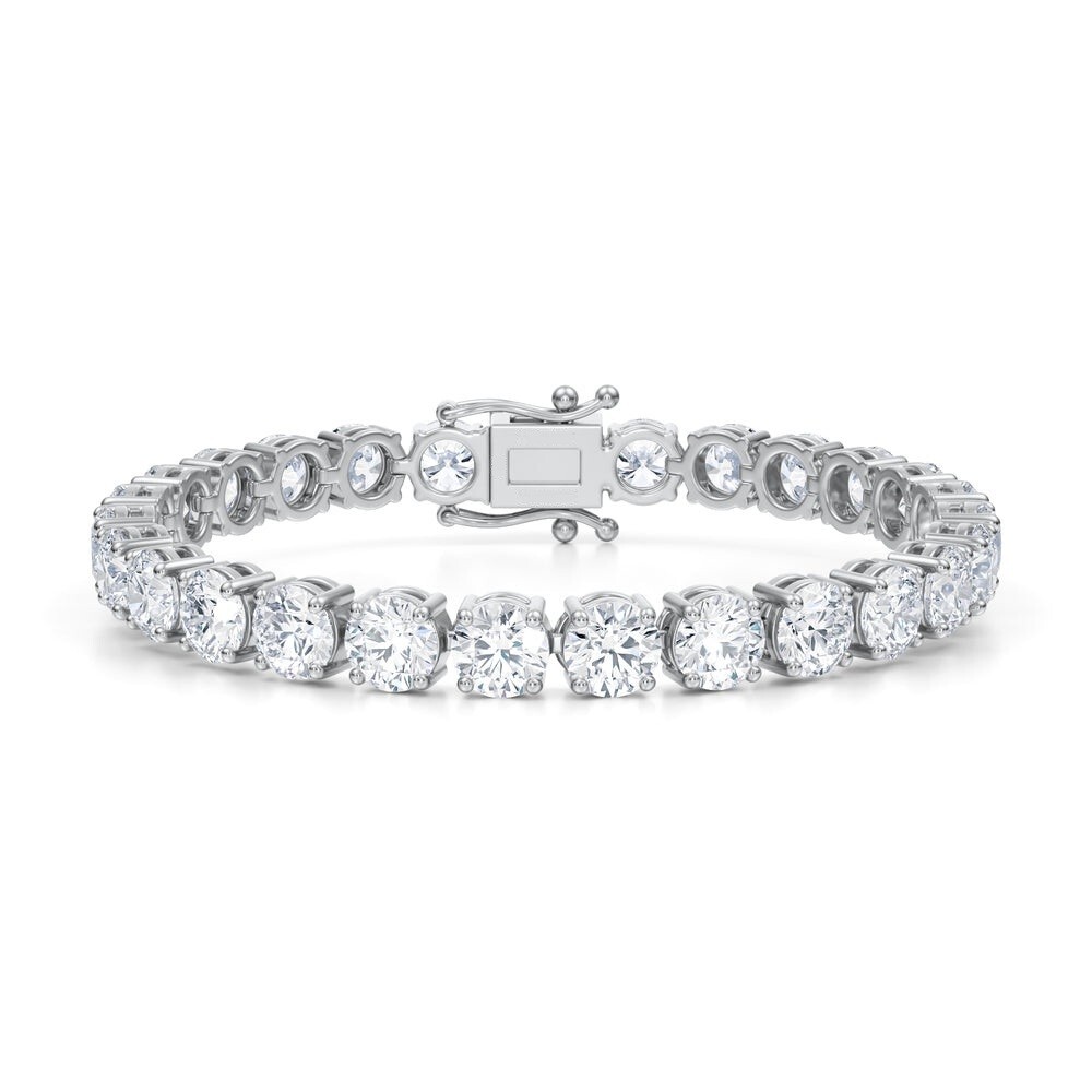 22.50 Carat Lab Grown Diamond Tennis Bracelet 14k White Gold D VS 7″ Men Women