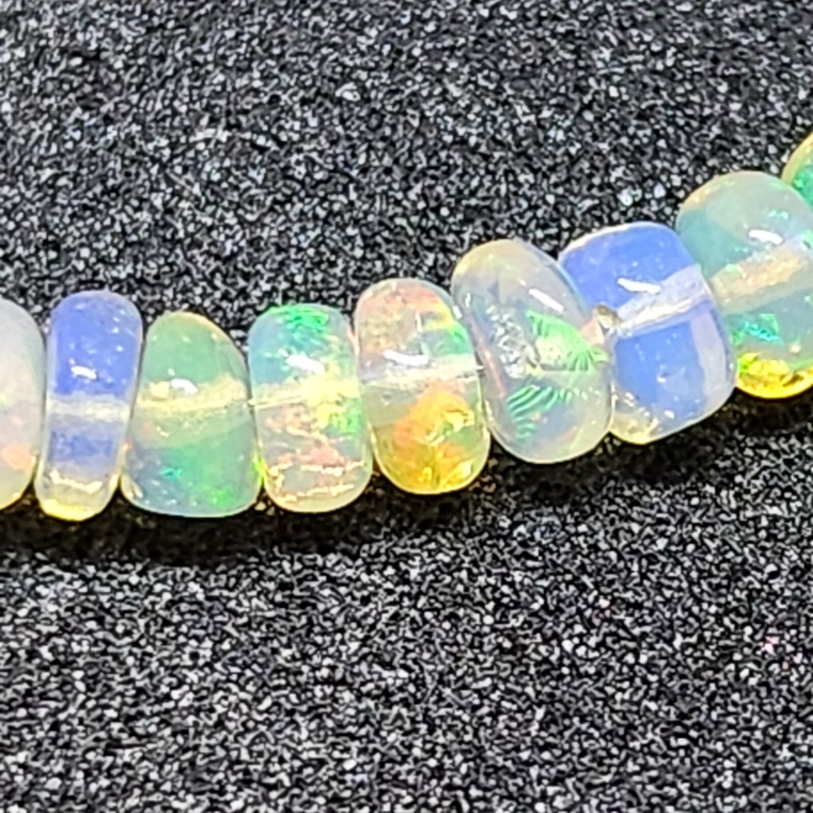 Combo AAA+ Welo 48 CTW Opal Rondell beaded necklace & Bracelet, Sterling silver