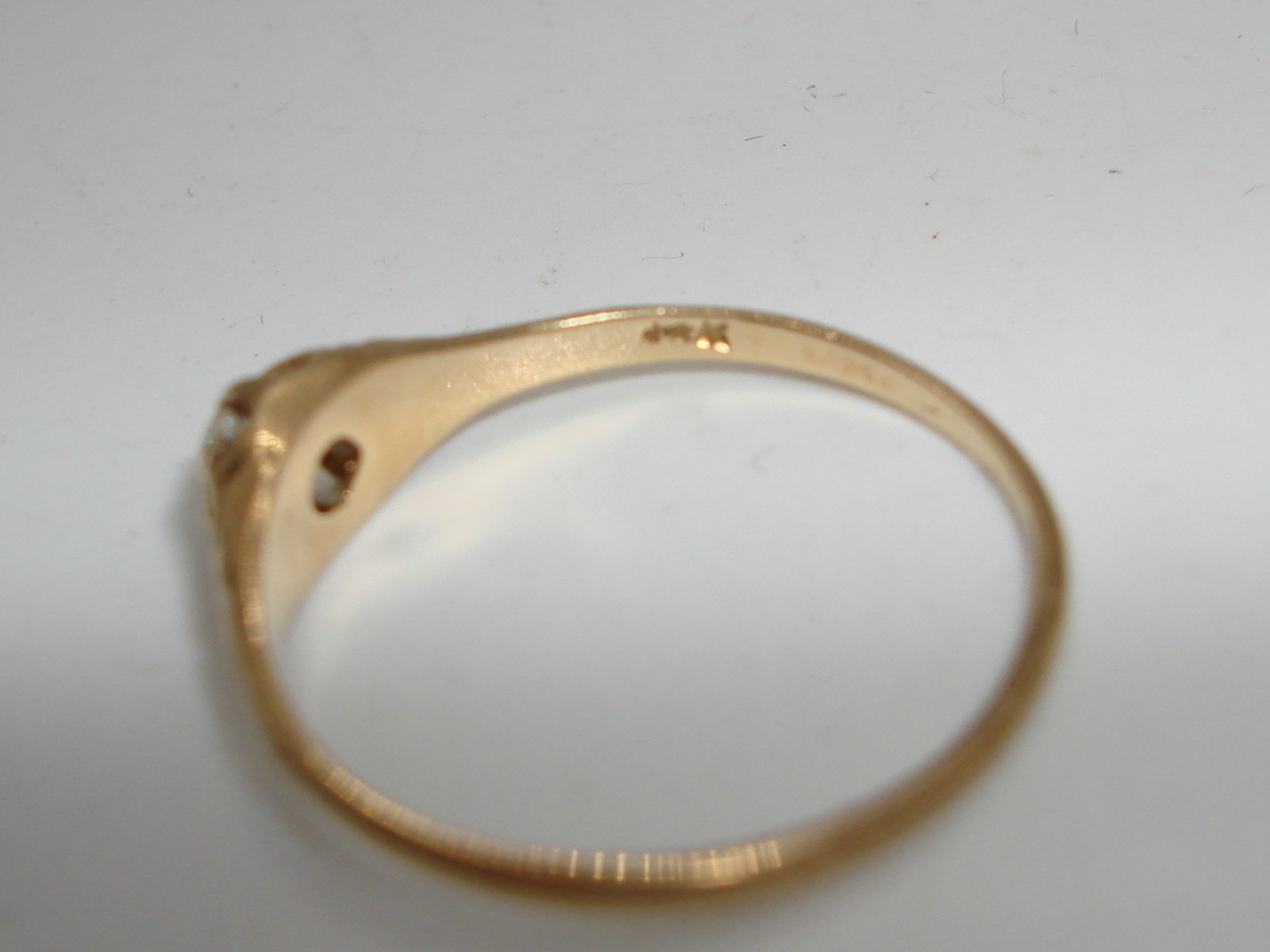 ANTIQUE EDWARDIAN 14K ROSE GOLD APPROX. 7 PTW MINE CUT DIAMOND BELCHER SET RING