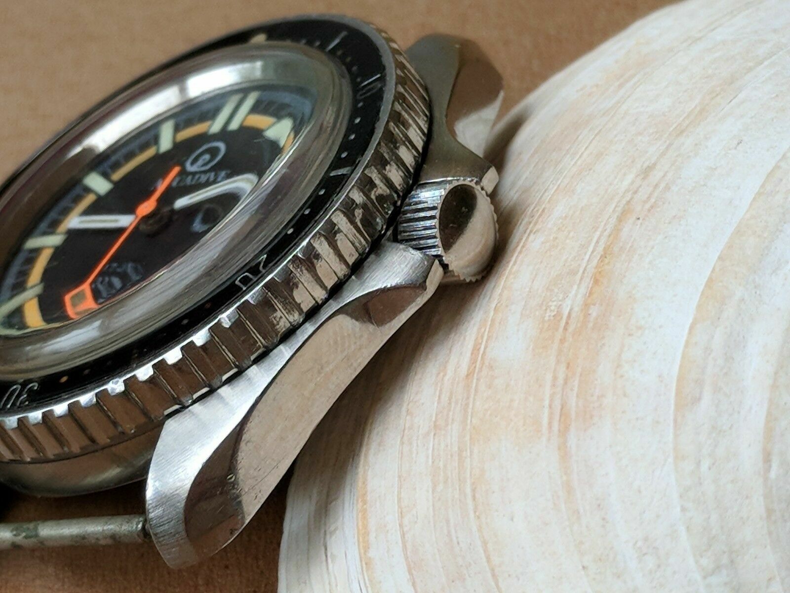Vintage 1970’s Aquadive Day-Date Diver w/Patina,All SS Monnin Case,ETA 2879 Mvmt