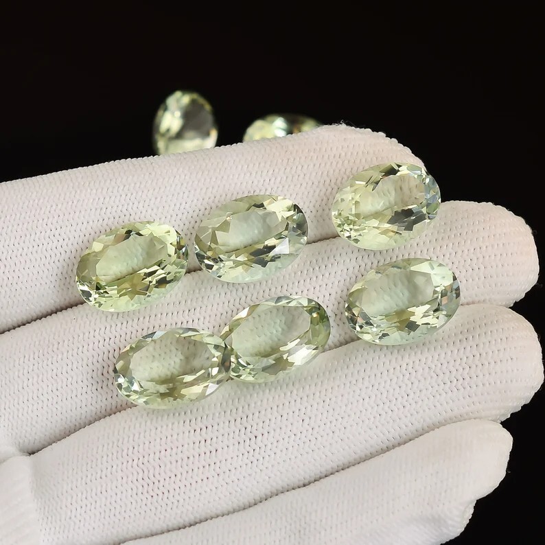 200 Pcs Natural Green Amethyst 4x3mm Oval Shape Faceted Cut Loose Gemstone