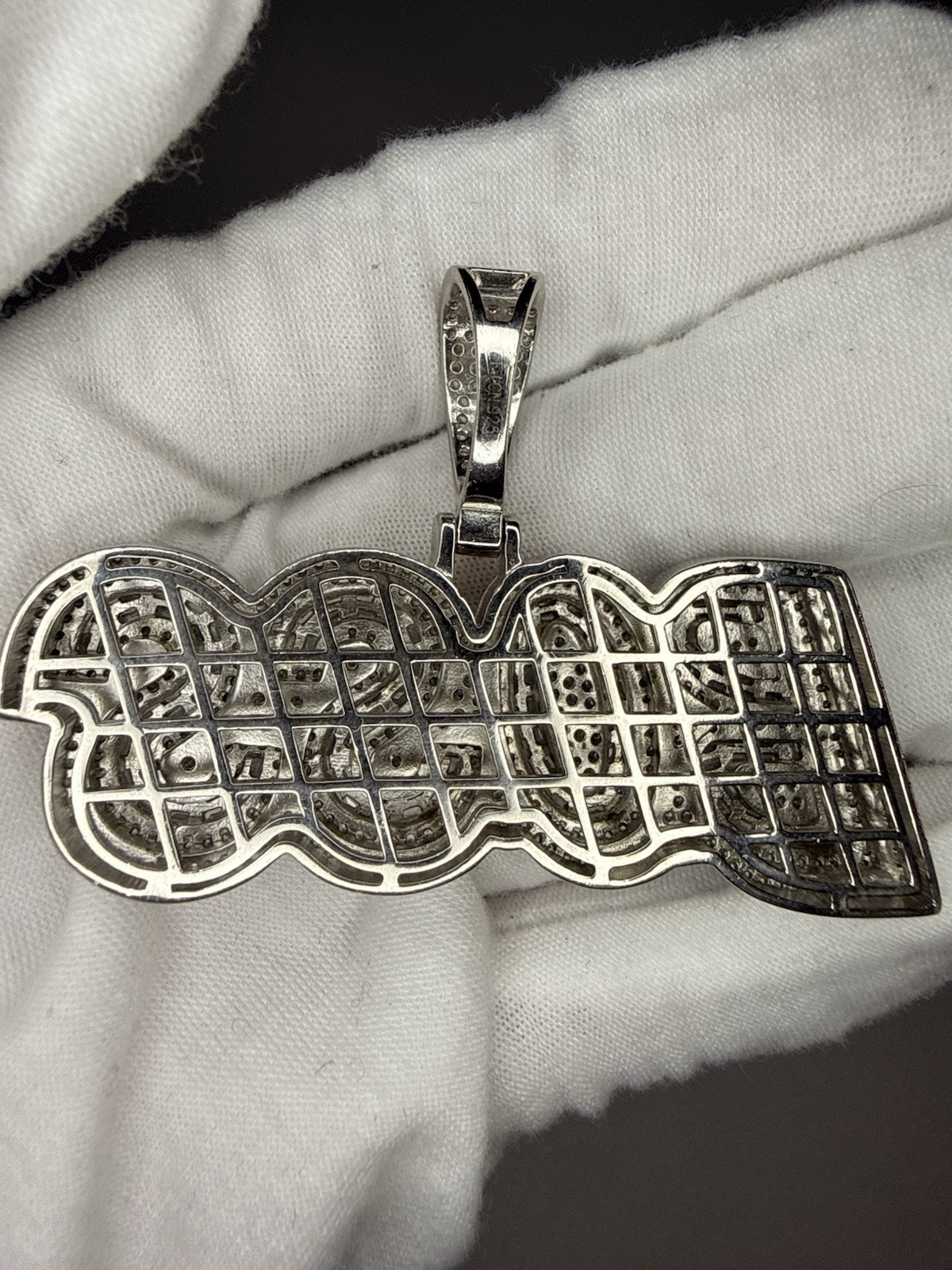 925 Sterling Silver BOSS Pendant Iced Out CZ Hip Hop Charm